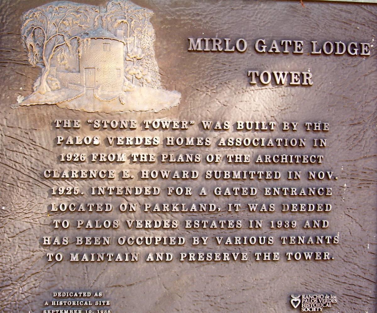 Mirlo Gatehouse Monument Plaque